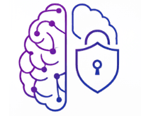 Privacy and security - Brain with lock symbol representing data protection